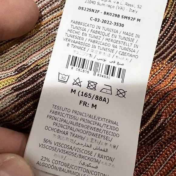 M missoni zig zag long sleeves knit top size M